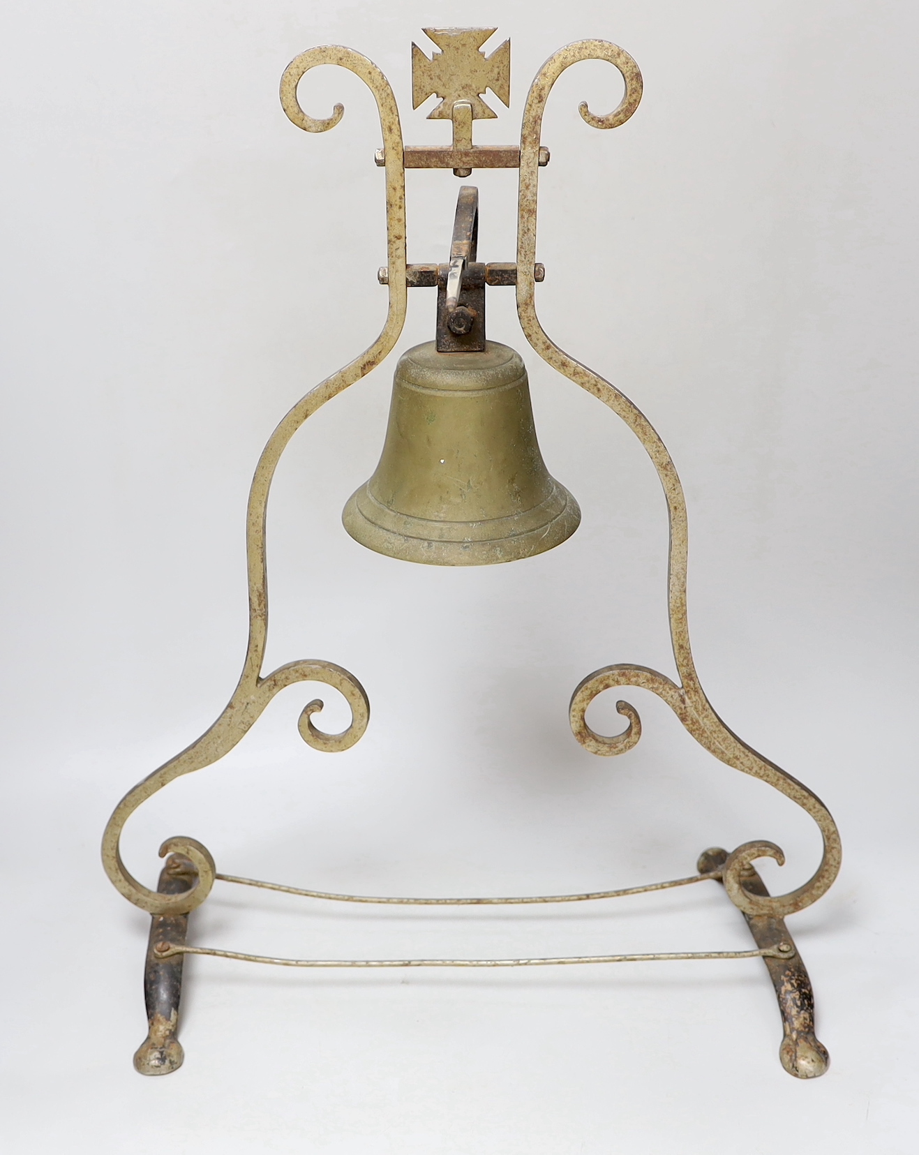 A Masonic table bell, 1895, New York, 53cm tall